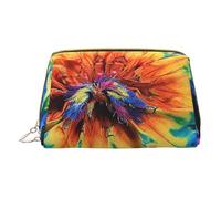 Exotic Tribe Tie Dye Style Printed Small Makeup Bag Portable Leather Make up Bag Travel Zipper Cosmetic Bags Organizer for Women