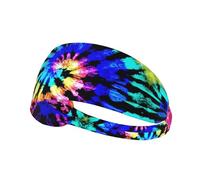 Exotic Tribe Tie Dye Style Printed Stretchy Sport Headband, Helmet Compatible, for Outdoor Hiking Cycling Running Workout