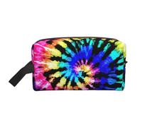 Exotic Tribe Tie Dye Style Printed Toiletry Storage Bag, Large Capacity Organizer Pouch for Power Bank and Cables Use