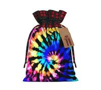 Exotic Tribe Tie Dye Style SColorblock linen drawstring gift bags Christmas drawstring gift bags perfect for Christmas party decorations