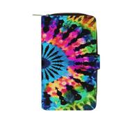 Exotic Tribe Tie Dye Style Wallet Multifunctional Leather Wallets for Men Compact Long Wallet Credit Card Holder Passport Bag