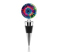 Exotic Tribe Tie Dye Style Wine Stoppers Reusable Wine Bottle Stopper Decorative Champagne Stoppers Silicone Beverage Bottle Sealer Keep Fresh, Leakproof Wines Saver for Bar Party Decor