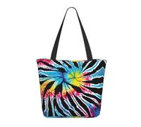Exotic Tribe Tie Dye Style Women'S Large Shopping Tote Bag, Lightweight Durable Polyester Tote With All-Over Print,Foam Padded For Protection