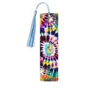 Exotic Tribe Tie Dye Stylewooden Bookmarks Set for Reading, 5 Pc Thoughtful Cute Book Mark Clips Lovers Gifts