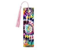 Exotic Tribe Tie Dye Stylewooden Bookmarks Set for Reading, 5 Pc Thoughtful Cute Book Mark Clips Lovers Gifts