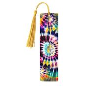 Exotic Tribe Tie Dye Stylewooden Bookmarks Set for Reading, 5 Pc Thoughtful Cute Book Mark Clips Lovers Gifts