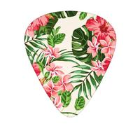 Exotic Tropical Leaves Flowers Floral Vintage,12 Pcs Guitar Pick,3 Different Thickness Plectrums for Acoustic Guitar Bass Ukulele (0.46mm 0.96mm 0.71mm)