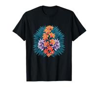 Exotic Tropical Orange Purple Orchid Lily Bloom T-Shirt