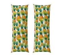 Exotic Tropical Pineapples Print Body Pillow Cover With Zipper Closure, Super Soft And Cozy Fuzzy Fleece Body Pillowcase