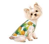 Exotic Tropical Pineapples Print Dog Shirt Summer Pet T-Shirts Stretchy Cats Dogs Tee Shirt Sleeveless Tank Top Dog Vest