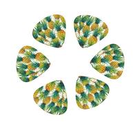 Exotic Tropical Pineapples Print Guitar and Ukulele Picks For Music Lovers 12 PCS Mixed Gauges(0.46/0.71/0.96mm)