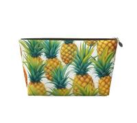 Exotic Tropical Pineapples Print Leather Travel Toiletry Bag for Women Travel Bag for Toiletries Cosmetic Bag Makeup Bag