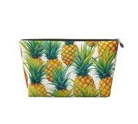 Exotic Tropical Pineapples Print Leather Travel Toiletry Bag for Women Travel Bag for Toiletries Cosmetic Bag Makeup Bag