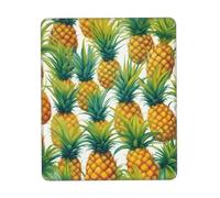 Exotic Tropical Pineapples Print Small Desk Pad,Rubber Base with Precision Stitched Edges,Perfect for Office,Gaming