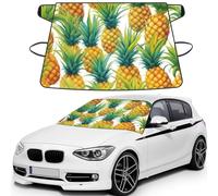 Exotic Tropical Pineapples Print Windshield Protector For Cars, Waterproof Frost Vehicle Cover 175Ã-108 Cm Includes Straps