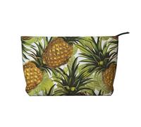 Exotic Tropical Pineapples Prints Corduroy Makeup Bag for Women Girls, Spacious Travel Cosmetic Organiser for Make-up, Toiletries & Essentials