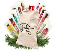 Exotic Wild Game Jerky Gift Basket - Venison, Elk, Bison and Wild Boar Snack Sticks - High Protein Meat Snacks for Men (12 Piece Gift Bag)