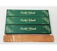 Exotic Wood Masala Incense Sticks by New Moon Aromas - 3 x 15g Packs with JRose Wooden Incense Holder | Premium Blend of Cedarwood Spices & Patchouli | Natural Aromatherapy for Home & Meditation