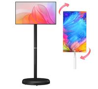 ExoticaBlend 21.5-Inch Portable Smart TV with Touchscreen Display,Rolling TV on Wheels with Android OS 4G RAM+64G Storage Built-in Battery 6000mAh Battery,Black-4+64G