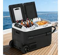 ExoticaBlend Car Refrigerator Dual Zone Electric Cooler, Portable Freezer Fridge with APP Control, Compatible with Detachable Battery (Not Included), for Overlanding, Camping, RV, Truck 50L