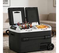 ExoticaBlend Car Refrigerator Portable Freezer, Fridge Freezer Dual Zone Compressor Camping Fridge with APP Control for Car 12V/24V 100-240V Electric Cooler for Camping -20℃ to 20℃ 50L