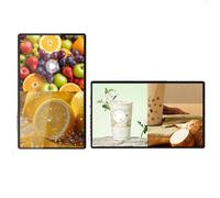 ExoticaBlend Digital Advertising Screen, Wall-Mounted Advertising Screen, Timer On/Off Function, Horizontal/Vertical Mount for Milk Tea Shops 32inch