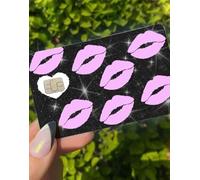 ExotixCard The Original Reflective Sticker Ultra Bling Debit - Credit Card Shiny Skin Removable Cover Especially Bright Back Information Card Cover Silver Heart ExotixLuv Luxury (Kix Black Ice)
