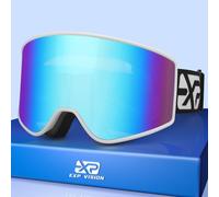 EXP VISION Parent-child Ski Goggles Set, Anti Fog Snow Goggles 100% UV Protection OTG Snowboard Glasses for Men, Women, Youth, kids (Adult Ski Goggles-Blue)