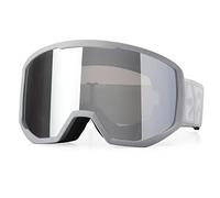 EXP VISION Ski Goggles, Anti fog Snow Snowboard Goggle OTG Dual lens with 100% UV400 Protection for Men Women (Grey Frame-Silver)