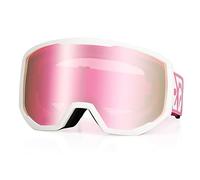 EXP VISION Ski Goggles, Anti fog Snow Snowboard Goggle OTG Dual lens with 100% UV400 Protection for Men Women (Pink Frame-Pink)