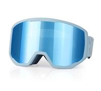 EXP VISION Ski Goggles, Anti fog Snow Snowboard Goggle OTG Dual lens with 100% UV400 Protection for Men Women (Grey Frame-Dream Blue)
