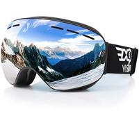EXP VISION Snowboard Ski Goggles for Men Women and Youth, Over Glasses Skiing Snowboard Goggles with Anti Fog and UV400 Protection Dual Lenses Snow Goggles (Silver)