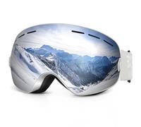 EXP VISION Snowboard Ski Goggles Men Women Youth, Anti Fog OTG Winter Snow Goggles Spherical Detachable Lens (Gray)