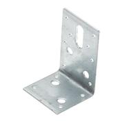 Expamet Silver Zinc-Plated Silver Effect Galvanised Mild Steel Light Duty Perforated Angle Bracket (H)90mm (W)59mm (L)59mm