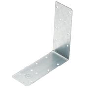 Expamet Silver Zinc-Plated Silver Effect Galvanised Mild Steel Light Duty Perforated Angle Bracket (H)125mm (W)46mm (L)46mm