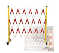 Expanble Metal Barrier with WheePortable Retractable Traffic Safety Gate 19.6ft Security Fence for Roads & DrivewaysPerfect for Crowd Control & Safety Management