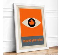 Expand Your Mind Typography Framed Wall Art Print A2 (59.4×42cm) White, Wall Decor for Living Room, Bedroom, Office & Home, Ready to Hang, Art Gift