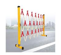 Expandable 13.1FT Portable Folding Safety Gate - Telescopic Metal Fence with Casters for Crowd Control & Parking, Red & White, 100cm/1.9FT Width