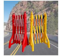 Expandable 2.5m Safety Barrier Retractable Crowd Control Barrier Outdoor Isolation Barrier with Weighted Base Water-Filled for Driveway - Red