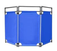 Expandable 3-Panel Foldable Barrier Stanchions - Driveway/Road Block Signs for Traffic & Crowd Control, Privacy & Security Gate Fence Solutions
