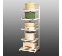 Expandable 3-Tier Microwave Shelf Unit - White Kitchen Storage Rack for Cupboard Over Microwave Portable with 5 Boards Space-Saving Solution for Small Kitchens