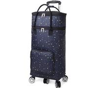 Expandable 48L Insulated Shopping Trolley on 5 Wheels, Grocery Shopping, Luggage, Collapsible, Water-Resistant, Foldable, Heavy-Duty, Idea for Seniors & Shopper