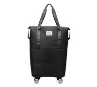 Expandable and Foldable Duffel Bag with Wheels Removable Wheeled Hand Luggage 40 x 22 x 32 cm Foldable and Expandable Wheeled Bag with Wheels, Large Removable Wheeled Luggage for, Black, Se référer au