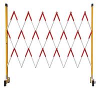 Expandable and Retractable Traffic Barrier, Mobile Safety Fence, Metal Crowd Control, Red-White, 1.2 x 5 m, Perfect for Event Management and Visitor Guidance