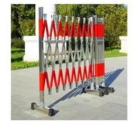 Expandable Barricade Gate Outdoor 3.9/4.9 Ft Width Retractable Driveway Fence with Casters Stainless Steel Mobile Barrier Gate for Highway Work Area Parking,WxH-1.5x3.5m/4.9x11.4ft