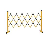Expandable Barricade Gate - Retractable Traffic Fence for Industrial & Residential Use - Heavy-Duty Metal Barrier - Yellow & Black - 1x4m Portable Safety Solution