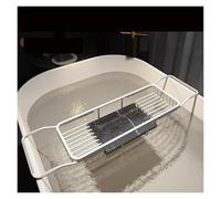 Expandable Bath Caddy Tray for Tub - Versatile Design for Reading and Relaxation - Simple Storage Solution with Drain Feature