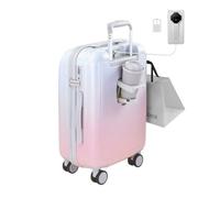 Expandable Carry On Luggage with Spinner Wheels, Carry-on Luggage with TSA Lock Hard Shell Suitcase, Away Carry On Luggage Travel Suitcase with USB Port, Lightweight Travel Luggage, 20 Inch, Blue