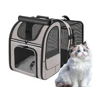 Expandable Cat Backpack Carrier, Portable Puppy Backpack, Foldable Breathable Expandable Pet Bag for Car Road Trip Travel Biking Camping Outdoor Exploration