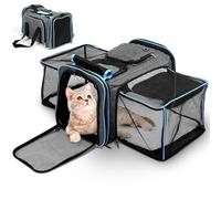 Expandable Cat Backpack - Dog Backpack up to 15 kg, Foldable Cat Backpack for Cats Dogs with Inner Safety Lead and Pet Mat Cat Transport Bag Max